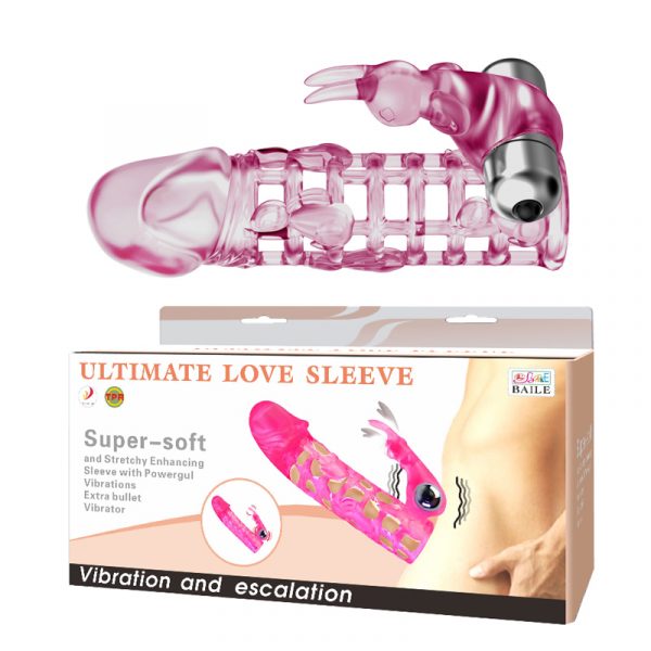Funda Vibradora Conejo para Pene con Extensión