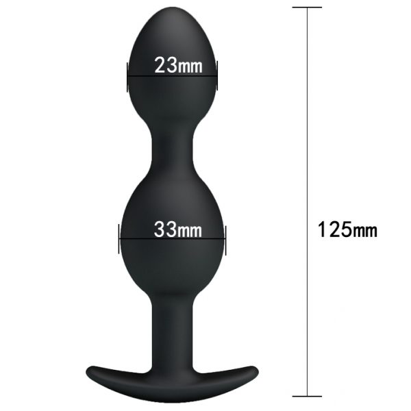Plug Anal Doble con Pesa Vibratoria 12cm - Imagen 5