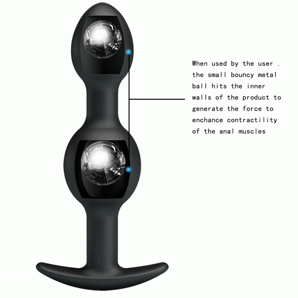 Plug Anal Doble con Pesa Vibratoria 12cm - Imagen 3