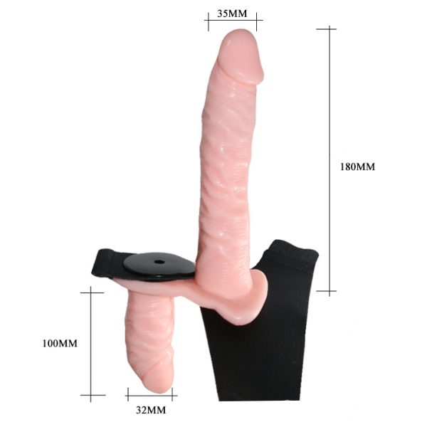 Arnés Vibrador Realista Lésbico Doble - Imagen 7
