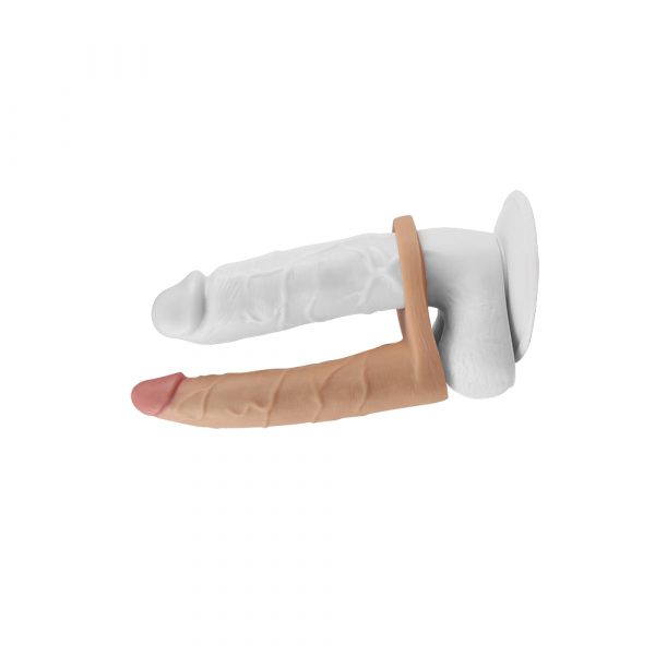 Anillo Vibrador Realista de 18 cm para Doble Penetración - Imagen 2