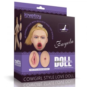 Muñeca Inflable Con 3 Orificios “Cowgirl” Blanca