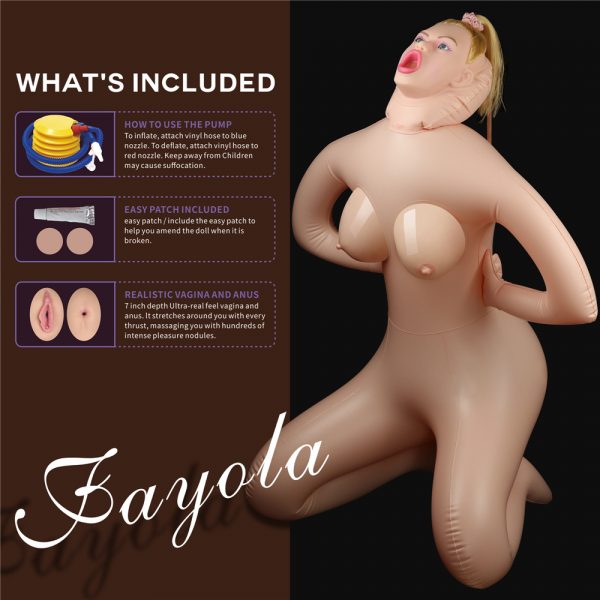 Muñeca Inflable Con 3 Orificios “Cowgirl” Blanca - Imagen 4