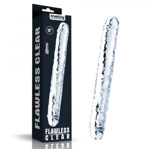 Consolador Transparente Doble “Flawless” de 30cm