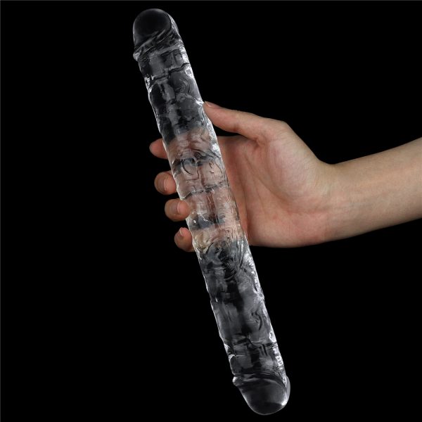 Consolador Transparente Doble “Flawless” de 30cm - Imagen 4