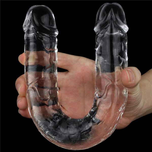 Consolador Transparente Doble “Flawless” de 30cm - Imagen 3
