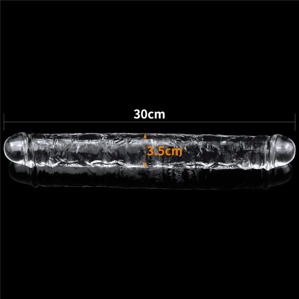 Consolador Transparente Doble “Flawless” de 30cm - Imagen 2
