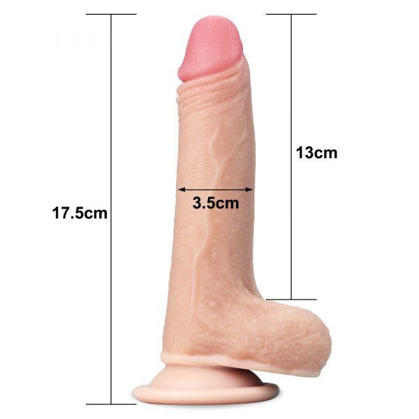 Consolador con Piel Deslizante “Prepucio” de 18cm - Imagen 2