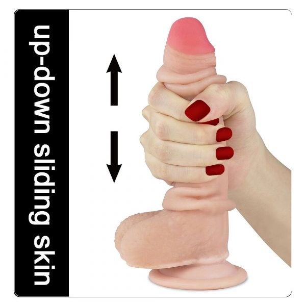 Consolador con Piel Deslizante “Prepucio” de 20cm - Imagen 5
