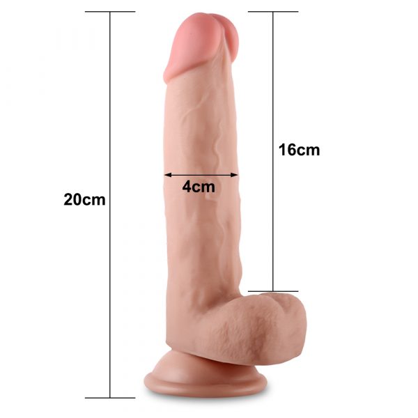 Consolador con Piel Deslizante “Prepucio” de 24cm - Imagen 2