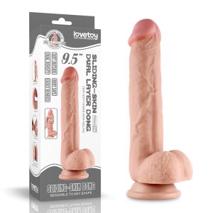 Consolador con Piel Deslizante “Prepucio” de 24cm
