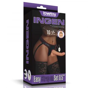 Arnés con consolador vibrador de 22 cm