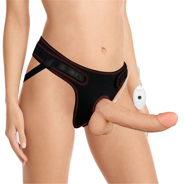 Arnés con consolador vibrador de 22 cm - Imagen 10