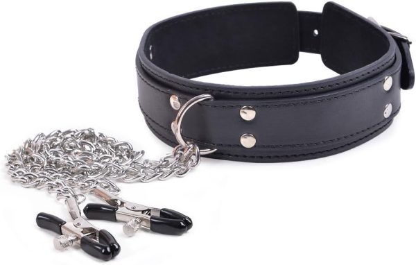 Collar de Cuero con Pinzas para Pezones - Imagen 6