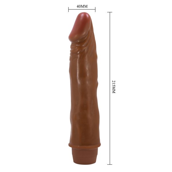 Vibrador Realista de 21cm con Cabeza Puntiaguda Café - Imagen 5