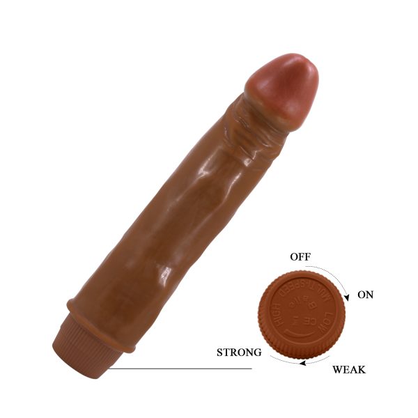 Vibrador Realista de 21cm con Cabeza Puntiaguda Café - Imagen 6