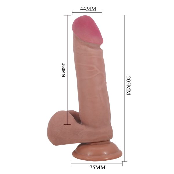 Consolador Piel Deslizante con Testículos de 21cm - Imagen 3