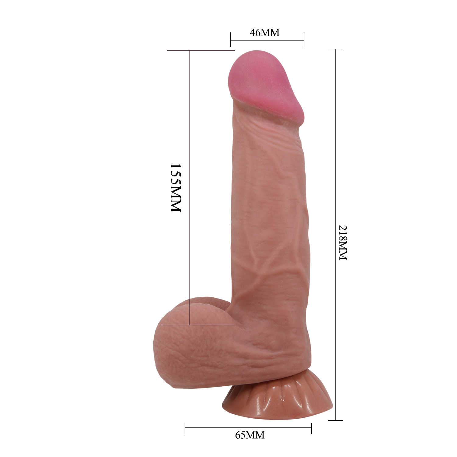 Consolador Piel Deslizante con Vertebra de 22cm - Imagen 3