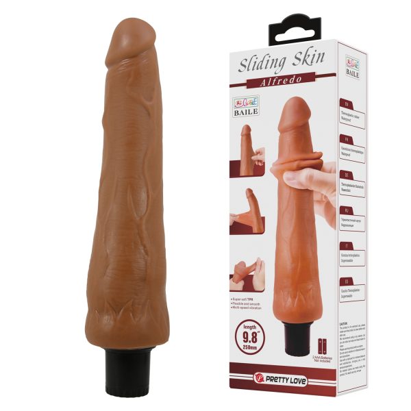 Vibrador Piel Deslizante de 25cm "Alfredo"