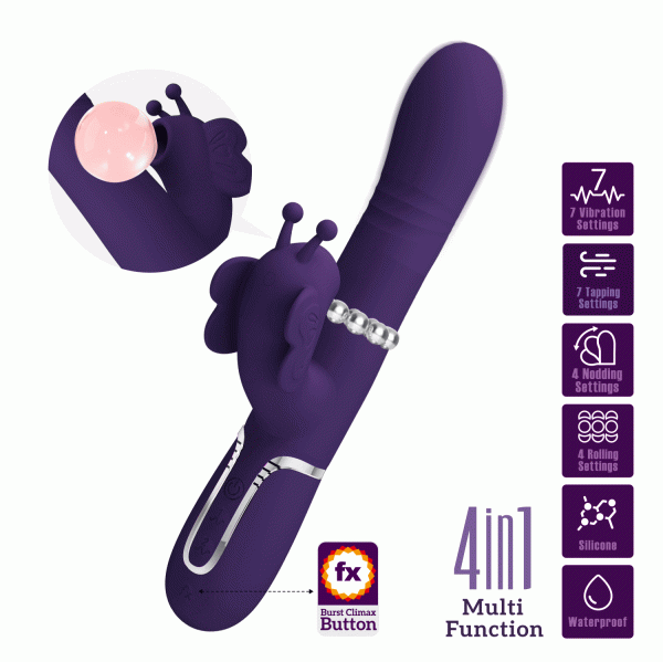 Vibrador Conejo con Perlas Giratorias y Estimulador de Clítoris "Ridgely" - Imagen 2