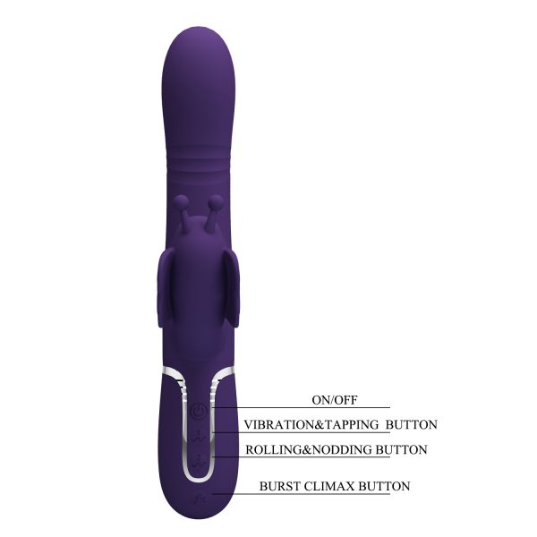 Vibrador Conejo con Perlas Giratorias y Estimulador de Clítoris "Ridgely" - Imagen 4
