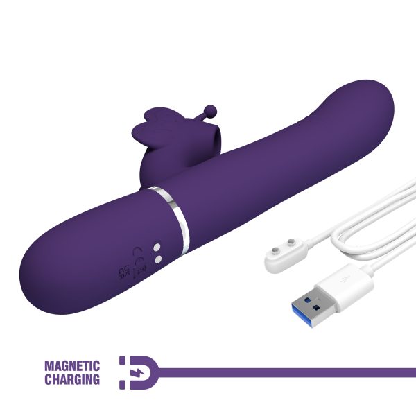 Vibrador Conejo con Perlas Giratorias y Estimulador de Clítoris "Ridgely" - Imagen 3