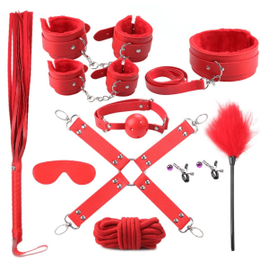 Kit BDSM Fetiche Rojo 11 piezas