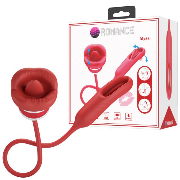 Vibrador con Estimulador de punto G y Simulador de Sexo Oral "Alyss"