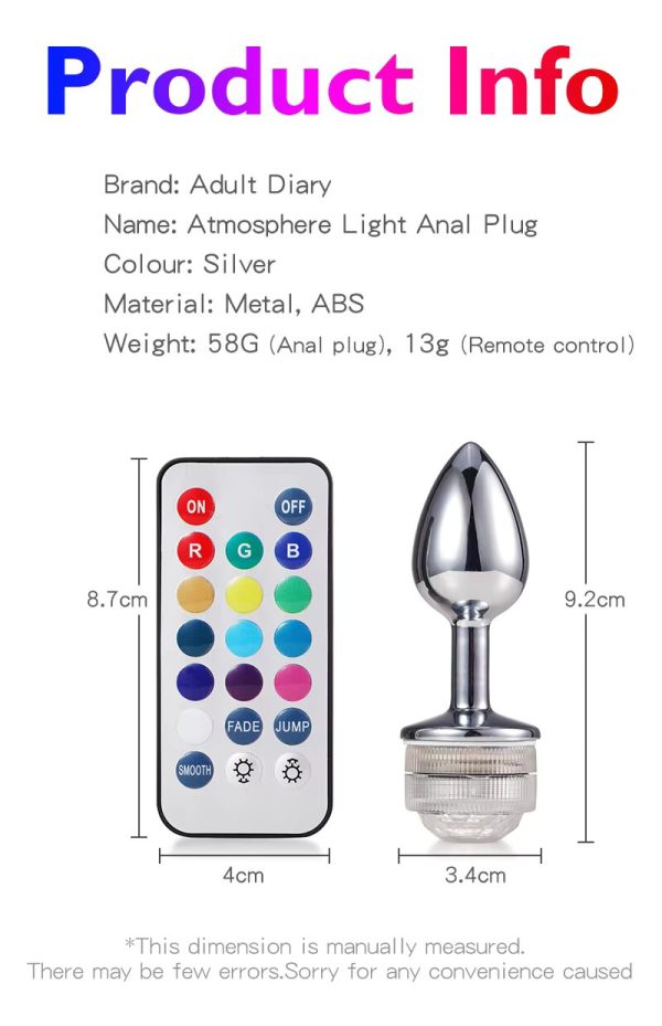 Plug Anal con Luz Led y Control - Imagen 2