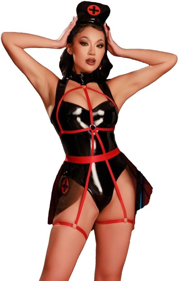 Disfraz Enfermera Latex Negro
