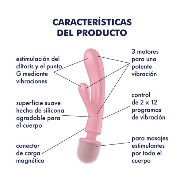 Satisfyer Triple Lover Rosa - Imagen 2