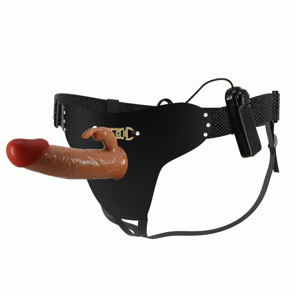 Arnés Vibrador Realista con Estimulador de Clítoris de 19 cm - Imagen 2