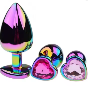 Plug Anal de Diamante Corazón Tornasol