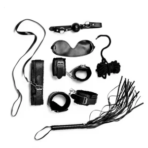Kit BDSM Fetiche Negro 8 piezas