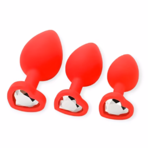 Plug Anal de Silicona con Diamante Corazón
