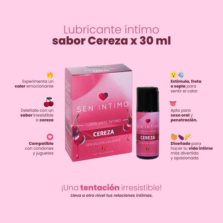 Lubricante Intimo Caliente Cereza - Imagen 2